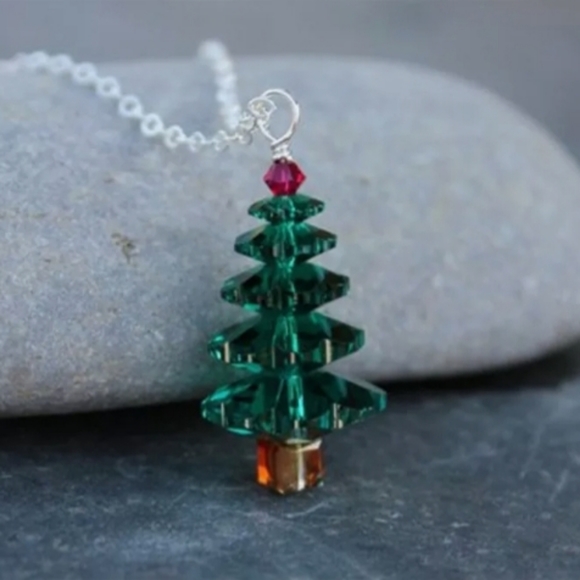 Prism Christmas Tree Necklace (Silver) - Picture 2 of 6